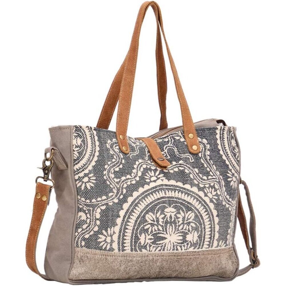 Canvas Purse for Women Lightweight Zipper Travel Shoulder Bag - Picture 3 of 6